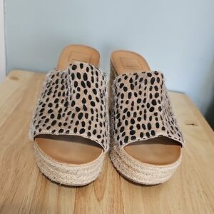 Dolce Vita Leopard-Print Espadrille Platform Sandals - Beige/Black